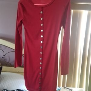 Red sweater dress.  No flaws